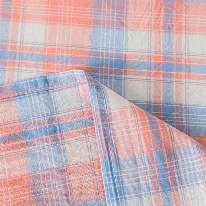 91家纺网 家纺一手货源 找家纺 优眠坊 2025新款全棉色织水洗棉单床单 丁香粉格（床单款）