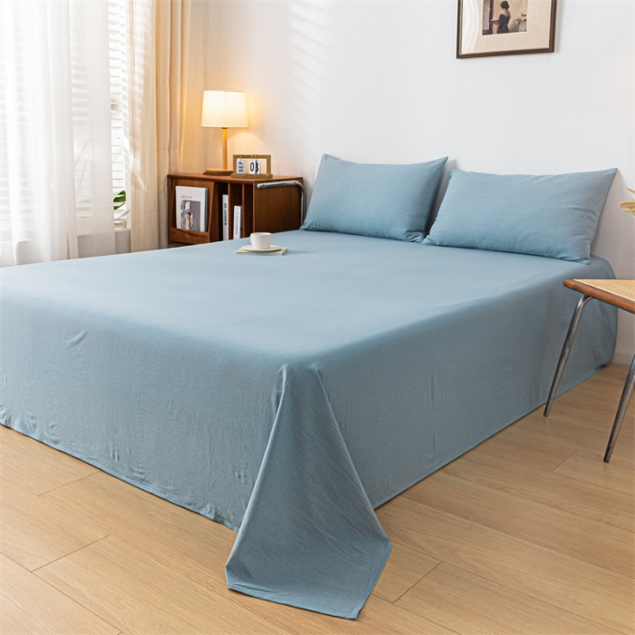 91家纺网 家纺一手货源 找家纺 优眠坊 2025新款全棉色织水洗棉单床单 繁星蓝（床单款）