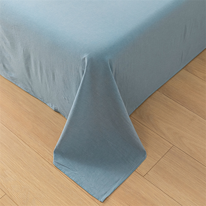 91家纺网 家纺一手货源 找家纺 优眠坊 2025新款全棉色织水洗棉单床单 繁星蓝（床单款）