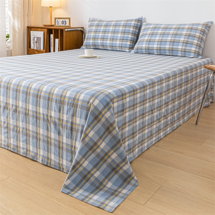 91家纺网 家纺一手货源 找家纺 优眠坊 2025新款全棉色织水洗棉单床单 简兮兰（床单款）