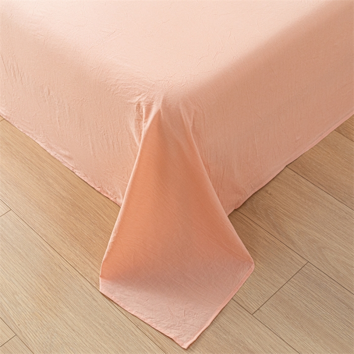 91家纺网 家纺一手货源 找家纺 优眠坊 2025新款全棉色织水洗棉单床单 肉粉（床单款）