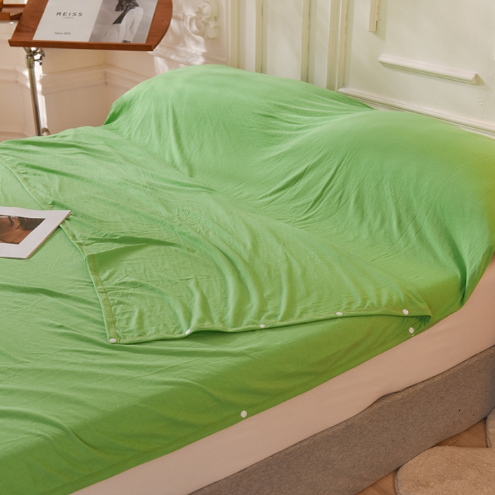 91家纺网 家纺一手货源 找家纺 甜之梦家纺 2025新款全棉针织棉睡袋单品（任何尺寸可以定制） 果绿