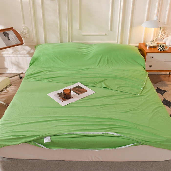 91家纺网 家纺一手货源 找家纺 甜之梦家纺 2025新款全棉针织棉睡袋单品（任何尺寸可以定制） 果绿