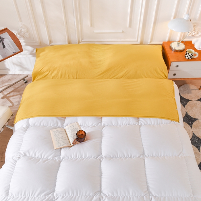 91家纺网 家纺一手货源 找家纺 甜之梦家纺 2025新款全棉针织棉睡袋单品（任何尺寸可以定制） 姜黄