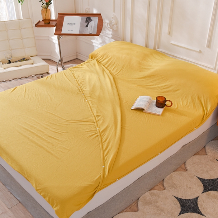 91家纺网 家纺一手货源 找家纺 甜之梦家纺 2025新款全棉针织棉睡袋单品（任何尺寸可以定制） 姜黄