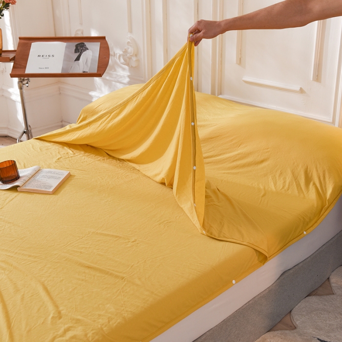 91家纺网 家纺一手货源 找家纺 甜之梦家纺 2025新款全棉针织棉睡袋单品（任何尺寸可以定制） 姜黄