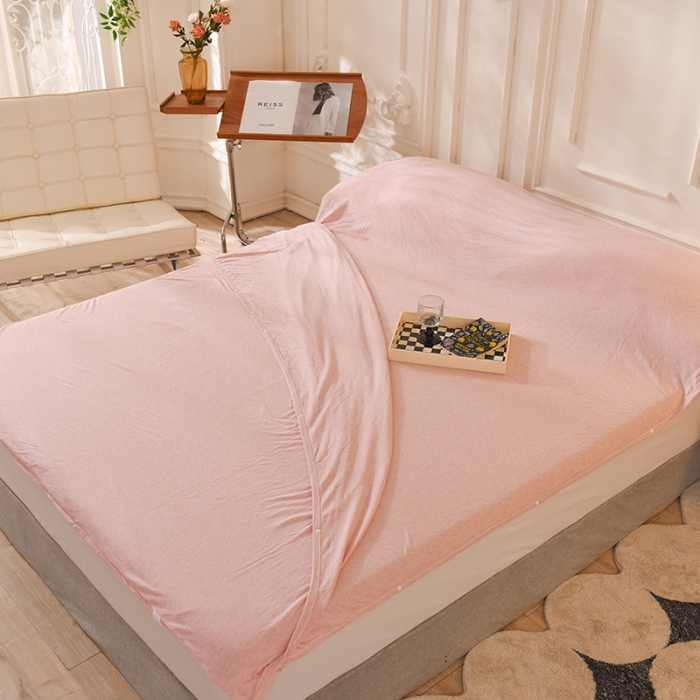 91家纺网 家纺一手货源 找家纺 甜之梦家纺 2025新款全棉针织棉睡袋单品（任何尺寸可以定制） 浅粉