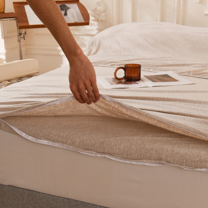 91家纺网 家纺一手货源 找家纺 甜之梦家纺 2025新款全棉针织棉睡袋单品（任何尺寸可以定制） 浅咖