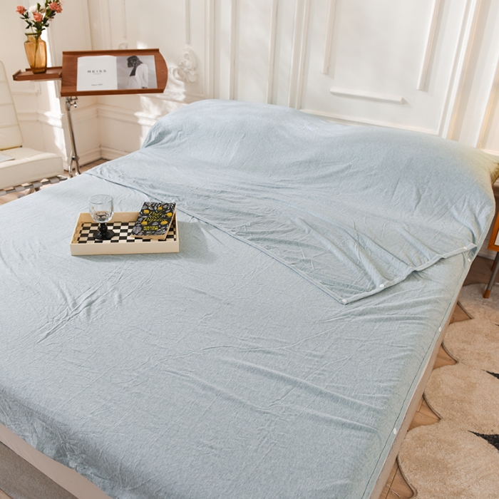 91家纺网 家纺一手货源 找家纺 甜之梦家纺 2025新款全棉针织棉睡袋单品（任何尺寸可以定制） 水绿