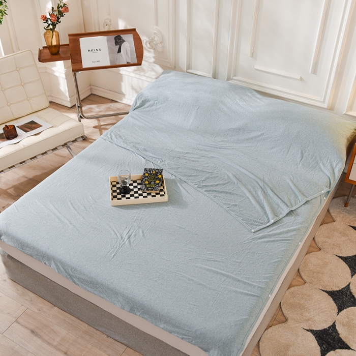 91家纺网 家纺一手货源 找家纺 甜之梦家纺 2025新款全棉针织棉睡袋单品（任何尺寸可以定制） 水绿