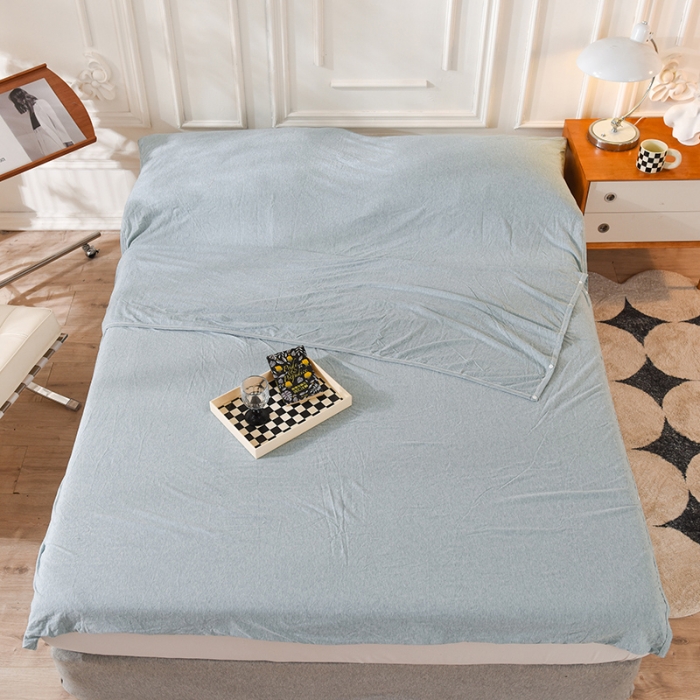 91家纺网 家纺一手货源 找家纺 甜之梦家纺 2025新款全棉针织棉睡袋单品（任何尺寸可以定制） 水绿