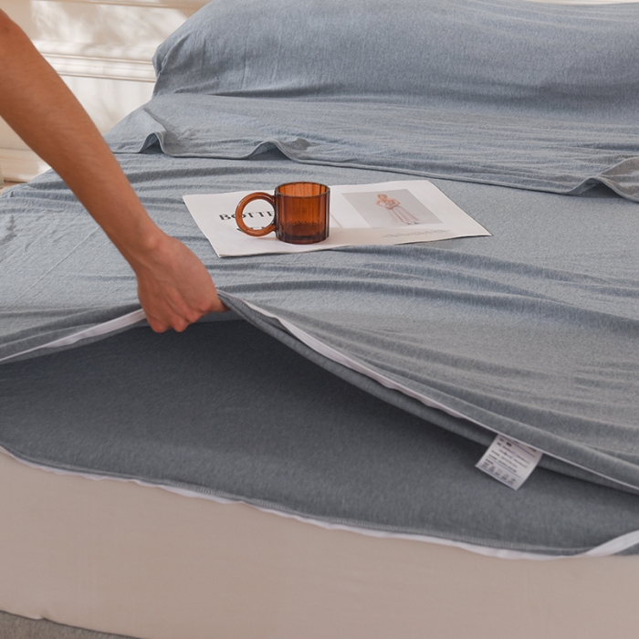 91家纺网 家纺一手货源 找家纺 甜之梦家纺 2025新款全棉针织棉睡袋单品（任何尺寸可以定制） 烟蓝