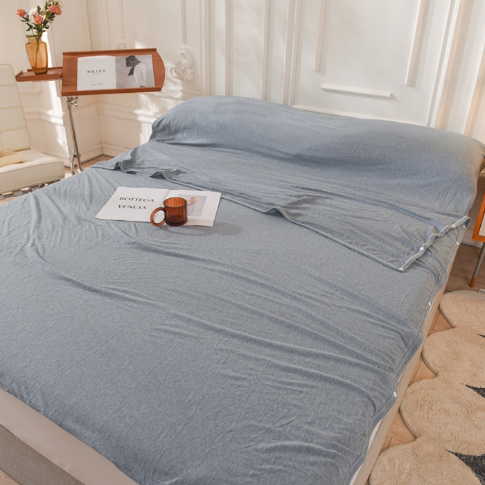 91家纺网 家纺一手货源 找家纺 甜之梦家纺 2025新款全棉针织棉睡袋单品（任何尺寸可以定制） 烟蓝