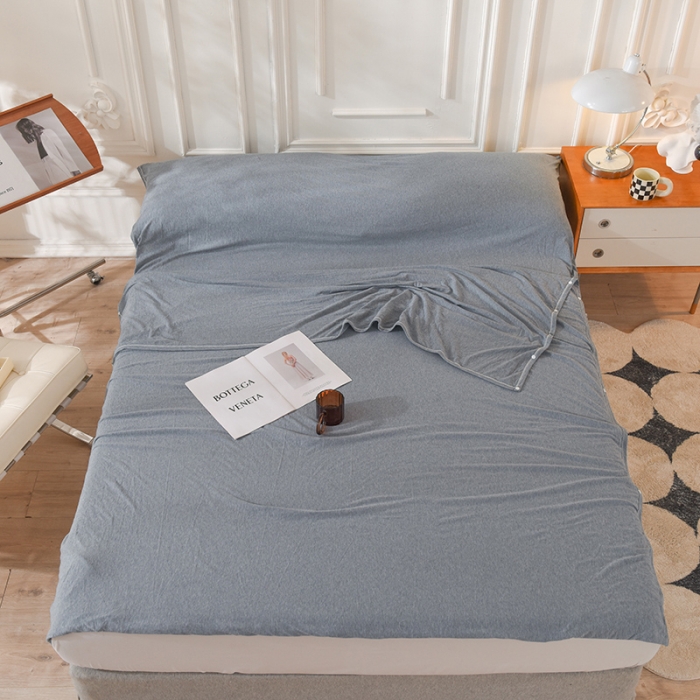 91家纺网 家纺一手货源 找家纺 甜之梦家纺 2025新款全棉针织棉睡袋单品（任何尺寸可以定制） 烟蓝