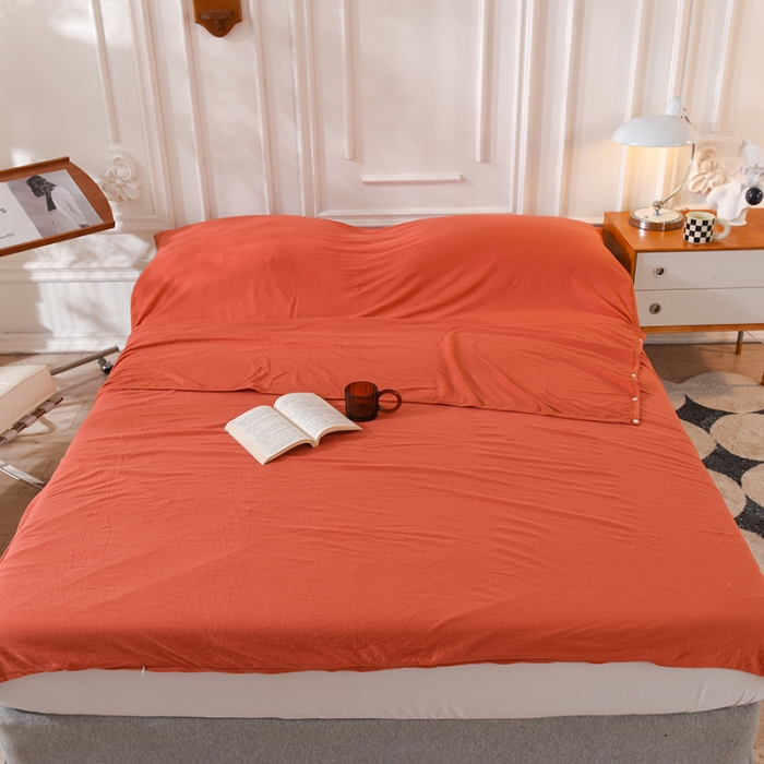 91家纺网 家纺一手货源 找家纺 甜之梦家纺 2025新款全棉针织棉睡袋单品（任何尺寸可以定制） 棕红