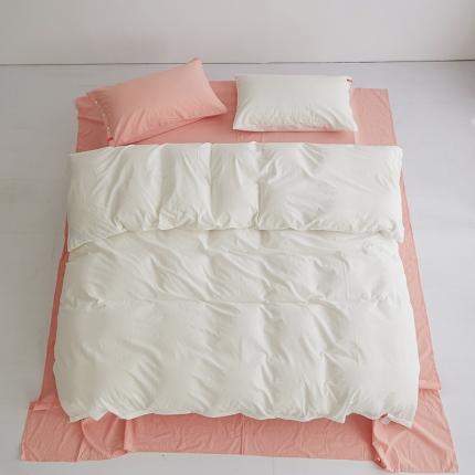 91家纺网 家纺一手货源 找家纺 总安莱生活水洗棉全棉色经色纬高支高密纽扣款工艺混搭拼色四件套（系列一）