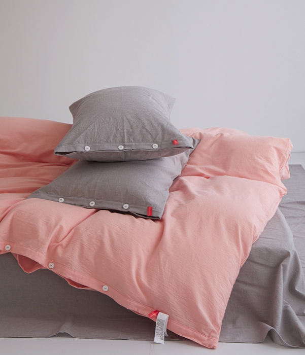 91家纺网 家纺一手货源 找家纺 总安莱生活水洗棉全棉色经色纬高支高密纽扣款工艺混搭拼色四件套（系列一）