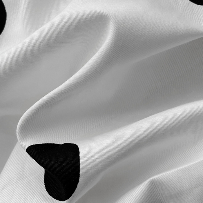 91家纺网 家纺一手货源 找家纺 梦家居 2023新款简约北欧全棉水洗棉混搭四件套 黑白圆点