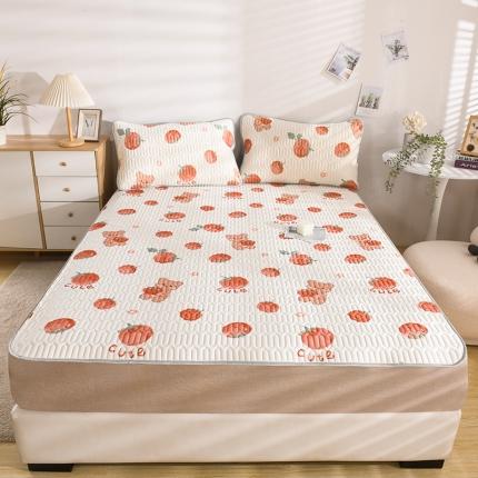 91家纺网 家纺一手货源 找家纺 卓尔居 2023新款乳胶印花凉席床单床笠床裙套件 可爱熊