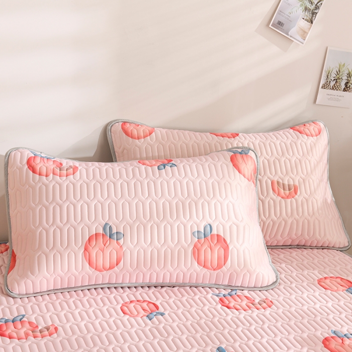 91家纺网 家纺一手货源 找家纺 卓尔居 2023新款乳胶印花凉席床单床笠床裙套件 芝芝桃桃