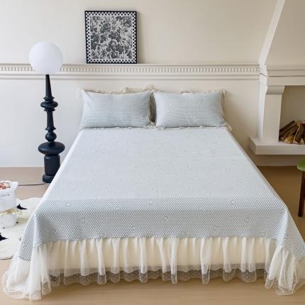 千朵 2023新款凉感丝冰豆豆凉席 爱心绿