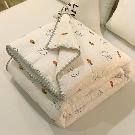 91家纺网 家纺一手货源 找家纺 总 悦然 2024新款A类全棉双层纱绉布儿童夏被被子被芯
