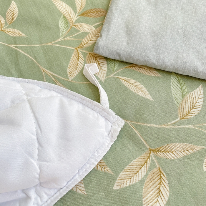 91家纺网 家纺一手货源 找家纺 元元 2023新款13372全棉印花夹棉单被套 微光-绿