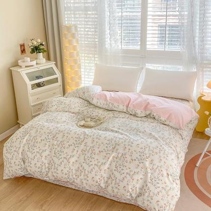 91家纺网 家纺一手货源 找家纺 元元 2023新款13372全棉印花夹棉单被套 雪莉-粉