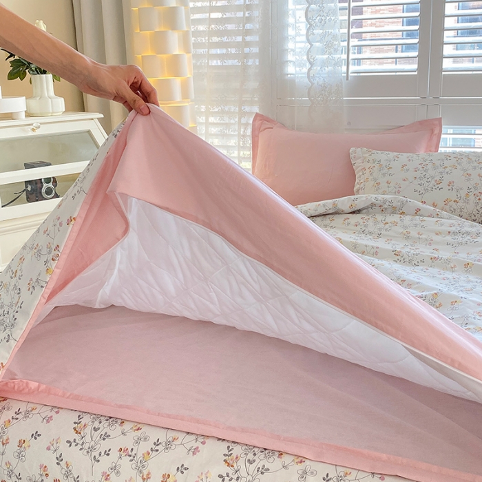 91家纺网 家纺一手货源 找家纺 元元 2023新款13372全棉印花夹棉单被套 雪莉-粉