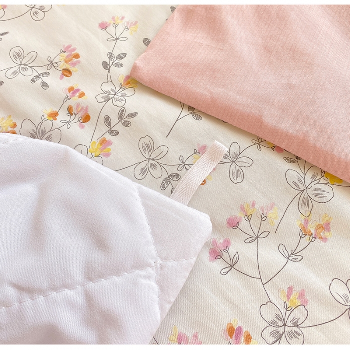 91家纺网 家纺一手货源 找家纺 元元 2023新款13372全棉印花夹棉单被套 雪莉-粉