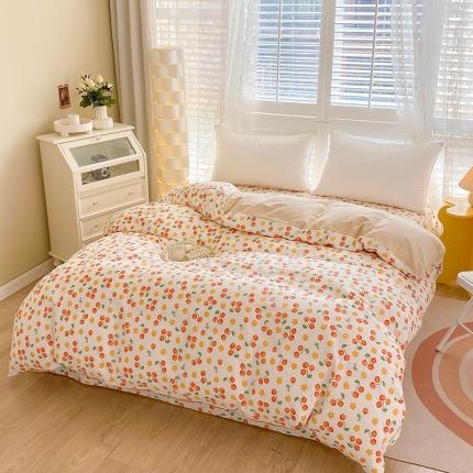 元元 2023新款13372全棉印花夹棉单被套 樱桃园