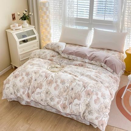 元元 2023新款13372全棉印花夹棉单被套 优雅恋人