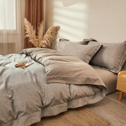 91家纺网 家纺一手货源 找家纺 总 悦然 2024新款100S长绒棉色织提花纱布单品被套