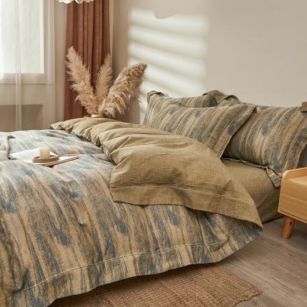 91家纺网 家纺一手货源 找家纺 总 悦然 2024新款100S长绒棉色织提花纱布单品被套