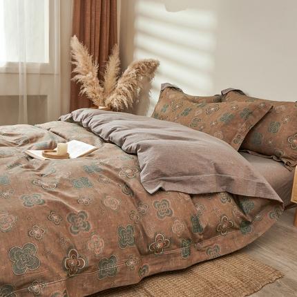 91家纺网 家纺一手货源 找家纺 总 悦然 2024新款100S长绒棉色织提花纱布单品被套