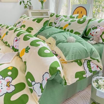 N先生2025全棉13372卡通小清新系列四件套（提供买家秀）可爱兔仔