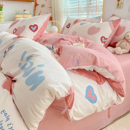 N先生2025全棉13372卡通小清新系列四件套（提供买家秀）桃桃爱心