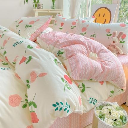 N先生2025全棉13372卡通小清新系列四件套（提供买家秀）浪漫玫瑰