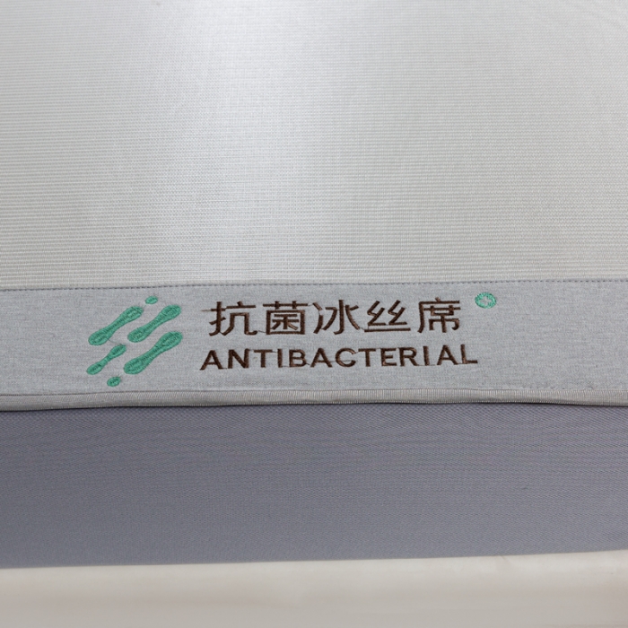 91家纺网 家纺一手货源 找家纺 春晓 2024新款A类绣花抗菌冰丝席 银灰色（床笠款）