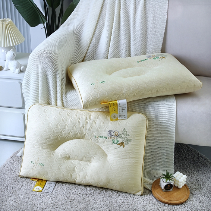 91家纺网 家纺一手货源 找家纺 拾光 2023新款立体乳胶福豆柔软云感枕芯 黄色