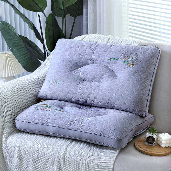 91家纺网 家纺一手货源 找家纺 拾光 2023新款立体乳胶福豆柔软云感枕芯 紫色