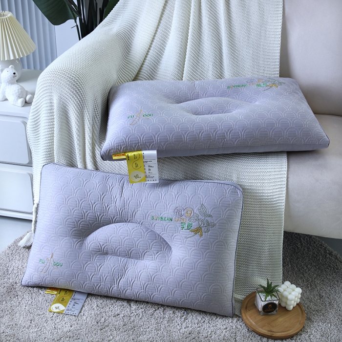 91家纺网 家纺一手货源 找家纺 拾光 2023新款立体乳胶福豆柔软云感枕芯 紫色