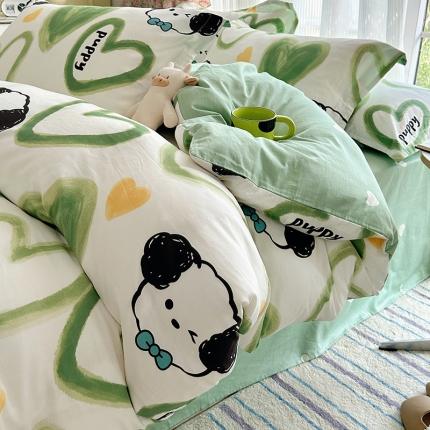 91家纺网 家纺一手货源 找家纺 总盛馨家纺 2023新款ins北欧风高支高密全棉喷气小清新纯棉四件套