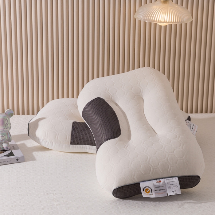 91家纺网 家纺一手货源 找家纺 拾光 2023新款全棉透气柔软乳胶枕 柔软乳胶枕 黑