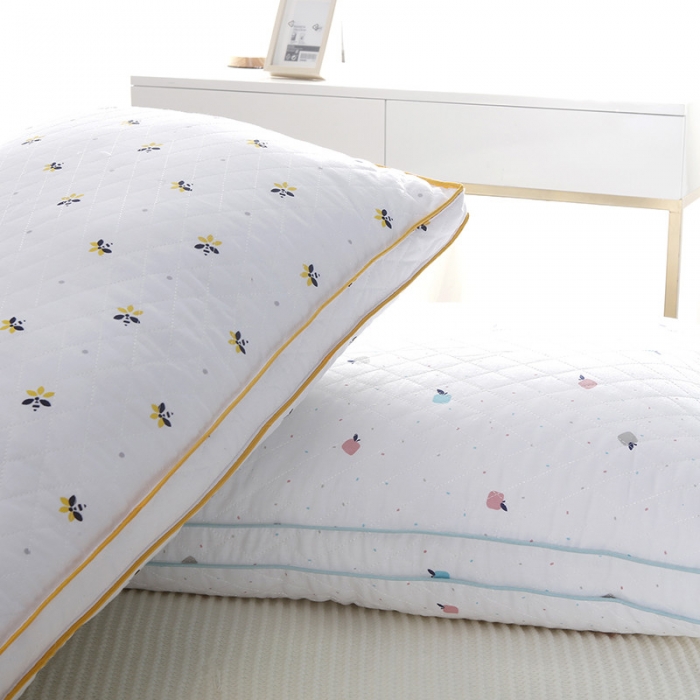 91家纺网 家纺一手货源 找家纺 （总）拾光 2023新款全棉刺绣清新印花酒店羽丝绒枕