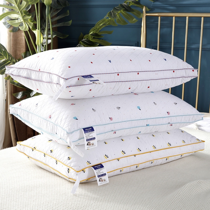 91家纺网 家纺一手货源 找家纺 （总）拾光 2023新款全棉刺绣清新印花酒店羽丝绒枕