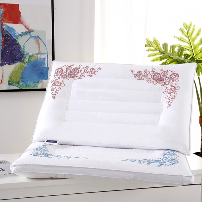 91家纺网 家纺一手货源 找家纺 （总）拾光 2023新款立体全棉绣花羽丝酒店成人低枕