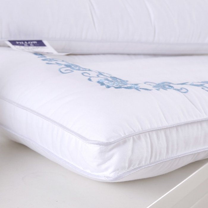 91家纺网 家纺一手货源 找家纺 （总）拾光 2023新款立体全棉绣花羽丝酒店成人低枕