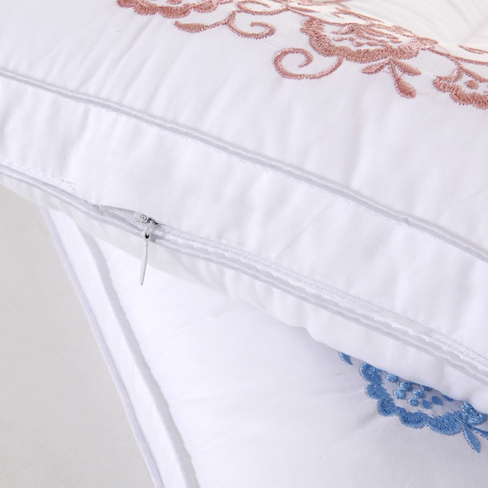 91家纺网 家纺一手货源 找家纺 （总）拾光 2023新款立体全棉绣花羽丝酒店成人低枕