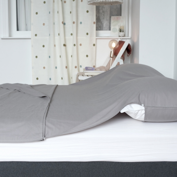 91家纺网 家纺一手货源 找家纺 Mr.pig猪先生水洗棉 2023新款纯色隔脏睡袋 睡袋-水貂灰